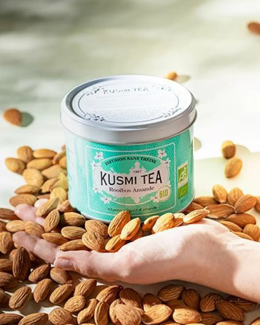 Caffeine-free | Organic Tea-Kusmi Tea Almond Rooibos (Organic herbal tea)                                    3.5 oz loose tea Tin
