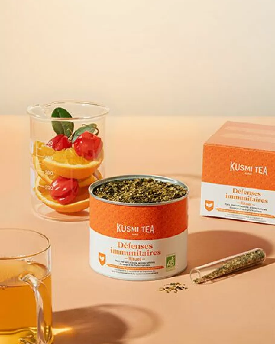 Organic Tea | Green Tea-Kusmi Tea Immune Defense Ritual ﻿Green tea, mate enriched with vitamin C