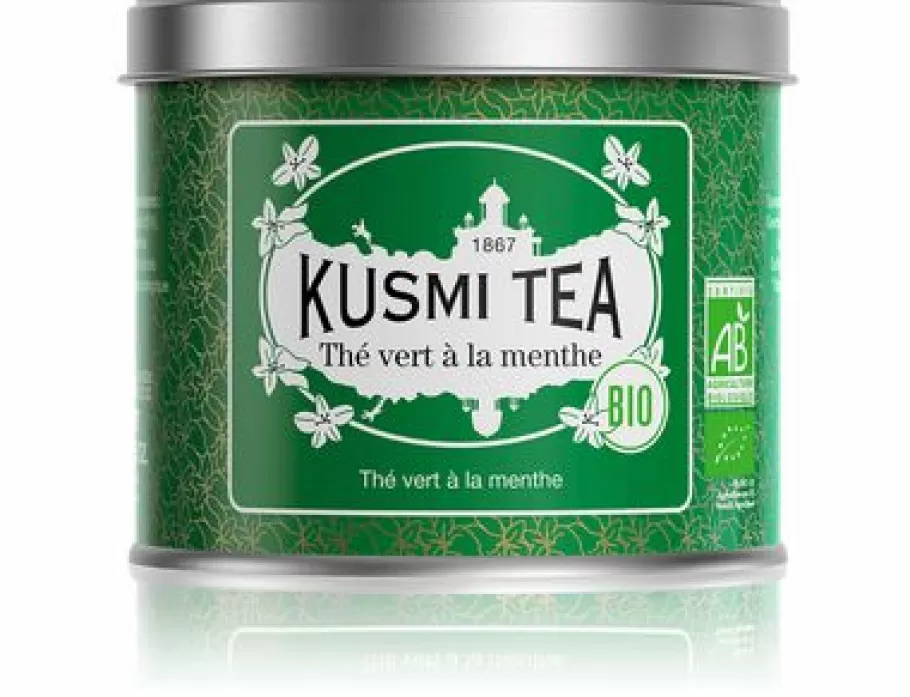 Organic Tea | Green Tea-Kusmi Tea Spearmint green tea (Organic) 3.5 oz loose tea Tin