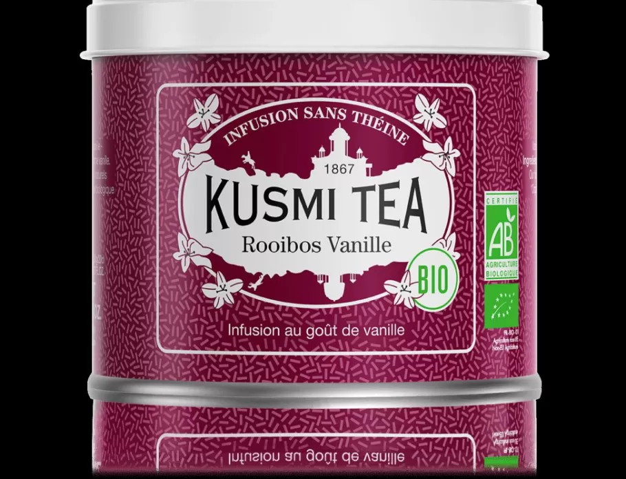 Caffeine-free | Organic Tea-Kusmi Tea Vanilla Rooibos (Organic herbal tea)                                    3.5 oz loose tea Tin