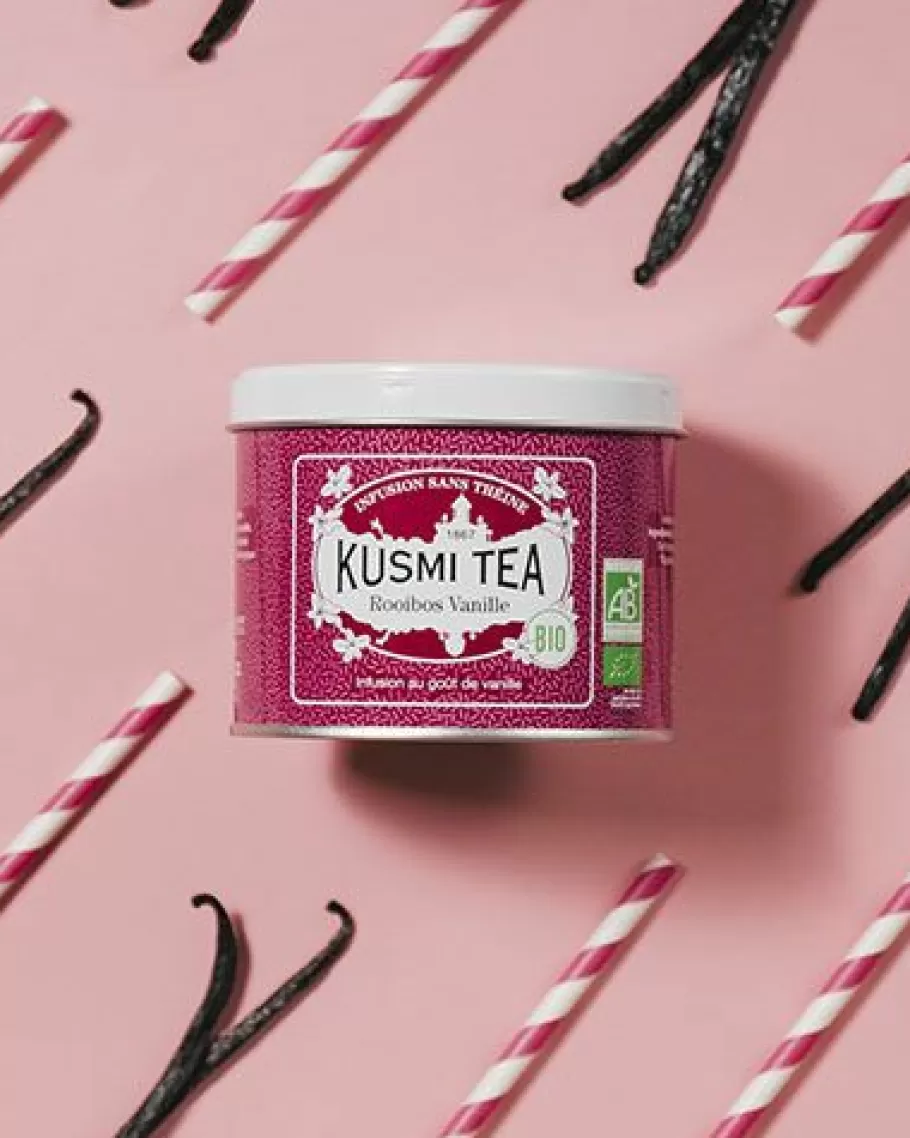 Caffeine-free | Organic Tea-Kusmi Tea Vanilla Rooibos (Organic herbal tea)                                    3.5 oz loose tea Tin